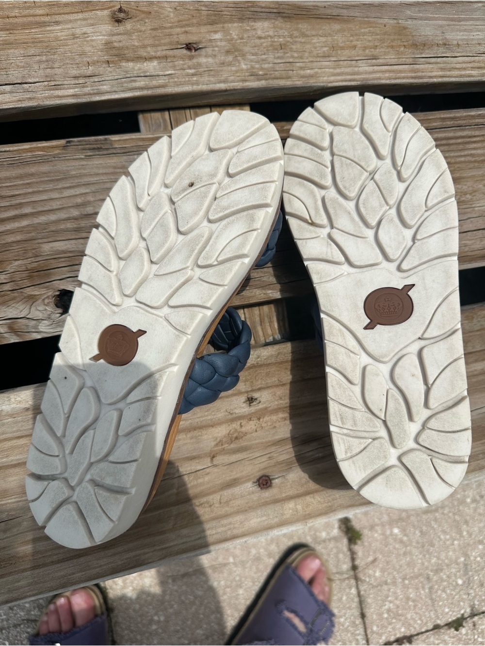 Born Navy Braided Double-Strap Slide Sandals - Picture 2 of 2